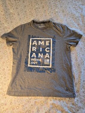 Jockey "Usa Originals" Gray Tee with Blue Graphic - Americana Inside Out